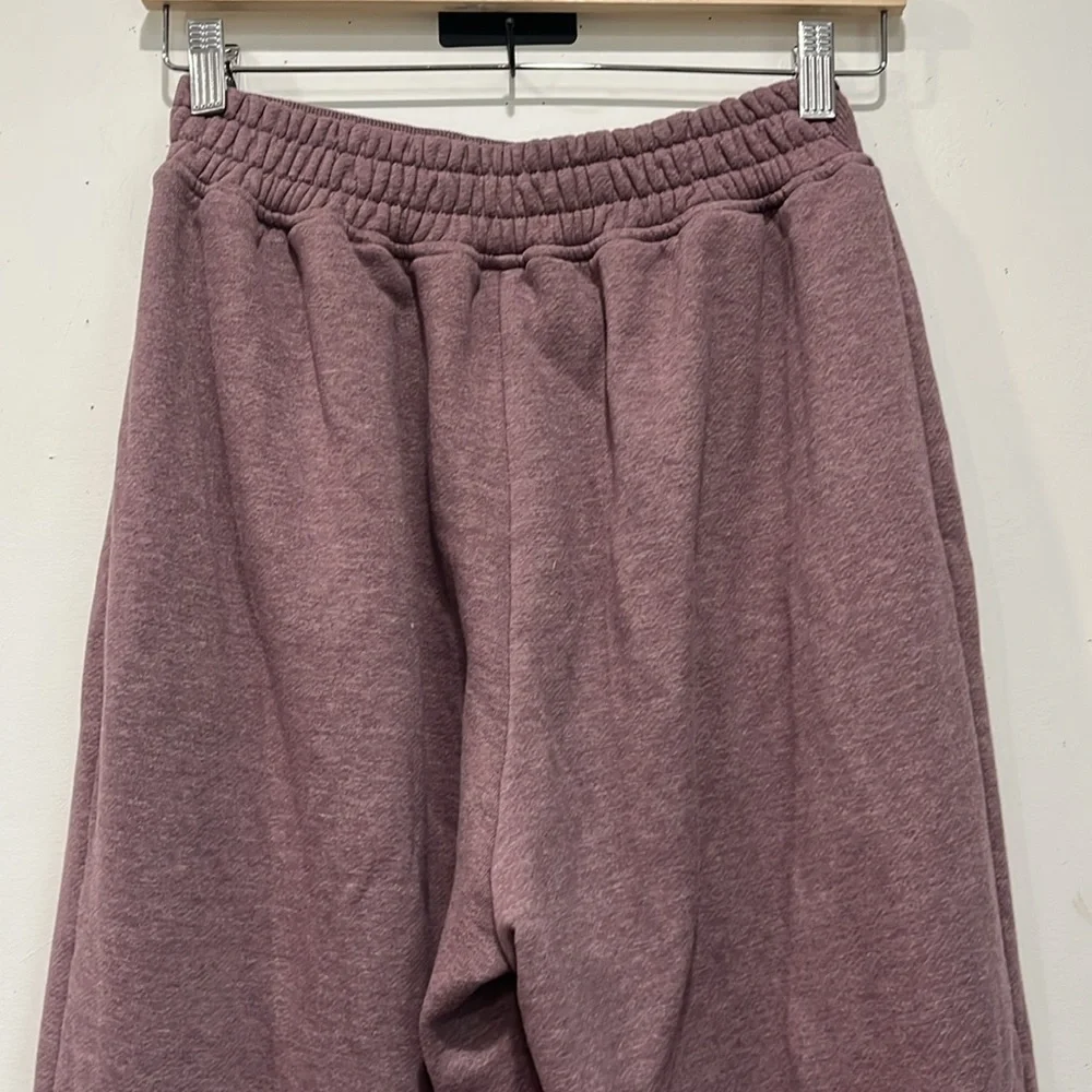 Alphalete Wide Leg Sweatpants in Brushed Fabric in Heather Maroon size Large - Picture 12 of 15